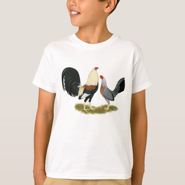 Grey Game Fowl Pair T-Shirt (Front)