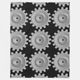 Grey Gear Fleece Blanket
