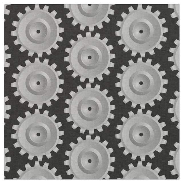Grey Gears Fabric (Close Up)