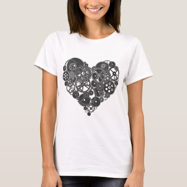 Grey Gears Heart T-Shirt (Front)
