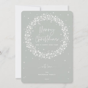 Grey-Geeen Sparkling Lights Merry Christmas Holiday Card