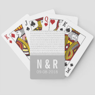 Grey Geek Chic Binary Code Playing Cards