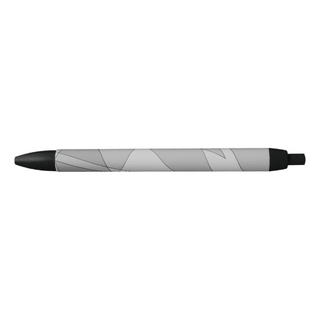 Grey Geometric  Black Ink Pen (Front)
