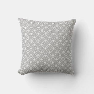 Grey Geometric Circles Cushion