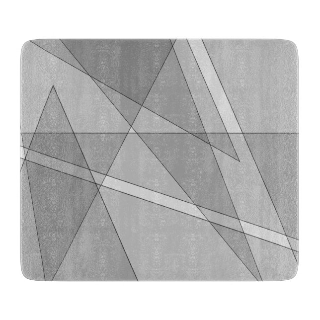 Grey Geometric  Cutting Board (Front)