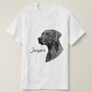 Grey Geometric Dog Add Name T-Shirt