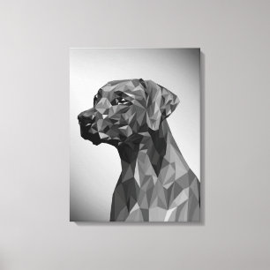 Grey Geometric Dog  Canvas Print