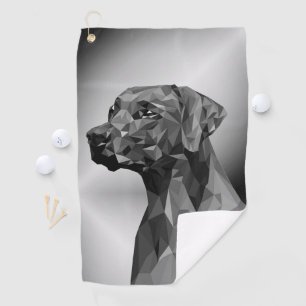 Grey Geometric Dog  Golf Towel