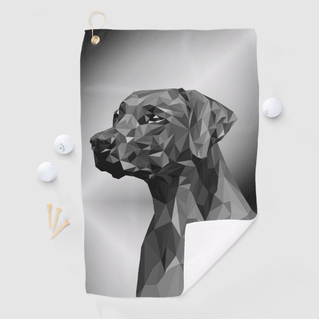 Grey Geometric Dog  Golf Towel (InSitu)