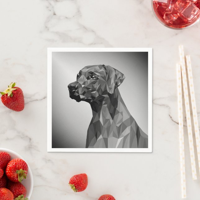 Grey Geometric Dog  Napkin (Insitu)