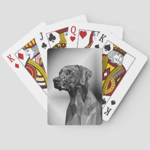 Grey Geometric Dog Playing Cards