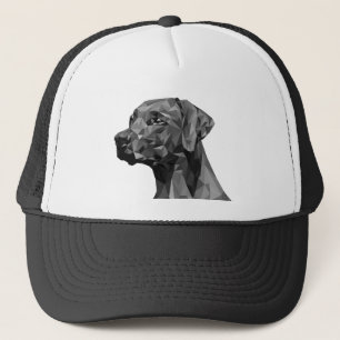 Grey Geometric Dog Trucker Hat