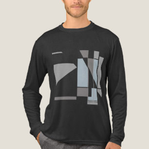 Grey Geometric MCM-inspired Abstract Art Design Tri-Blend Shirt