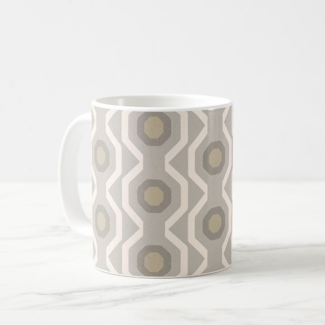 Grey geometric pattern coffee mug (Front Left)