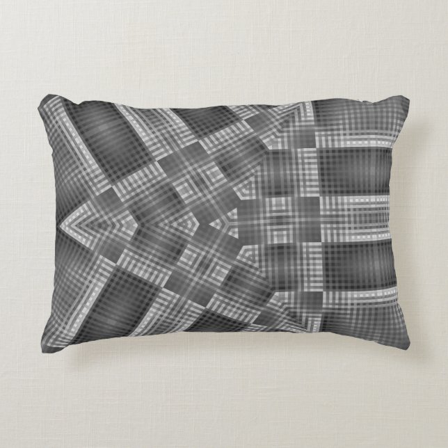 Grey Geometric Pattern Decorative Cushion (Front)