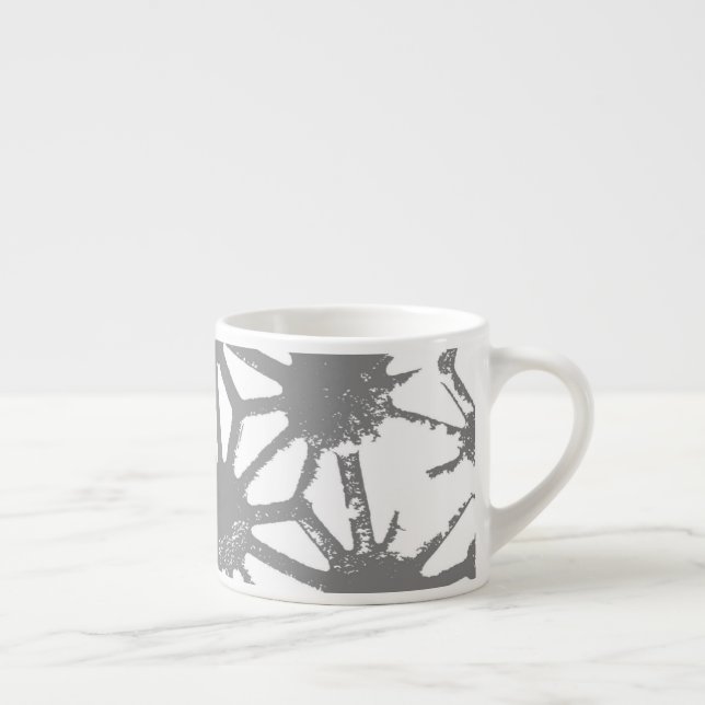 Grey geometric pattern espresso cup (Right)