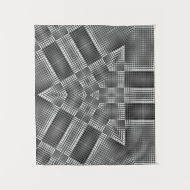 Grey Geometric Pattern Tapestry (Front)