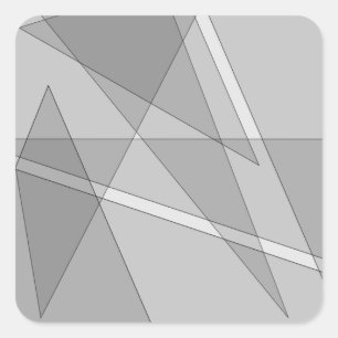 Grey Geometric Square Sticker