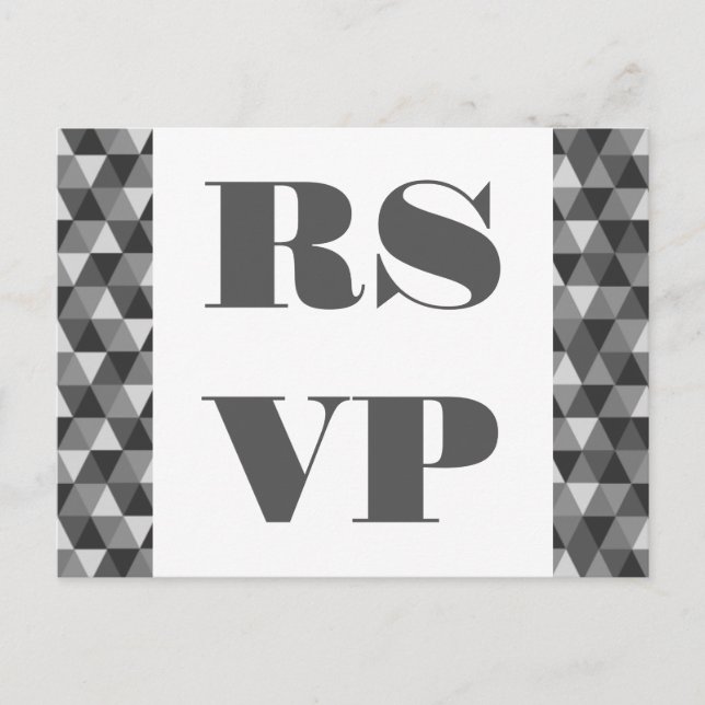 Grey Geometric Triangles RSVP Postcard (Front)