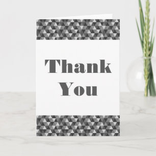 Grey Geometric Triangles Thank You Card