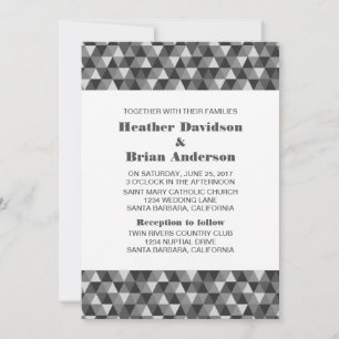 Grey Geometric Triangles Wedding Invite