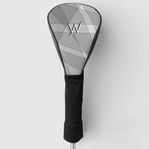 Grey Geometric with Letter Golf Head Cover