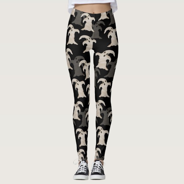 Grey Ghosts | Halloween Leggings (Front)