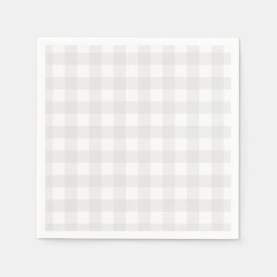Grey Gingham Baby Shower  Napkin