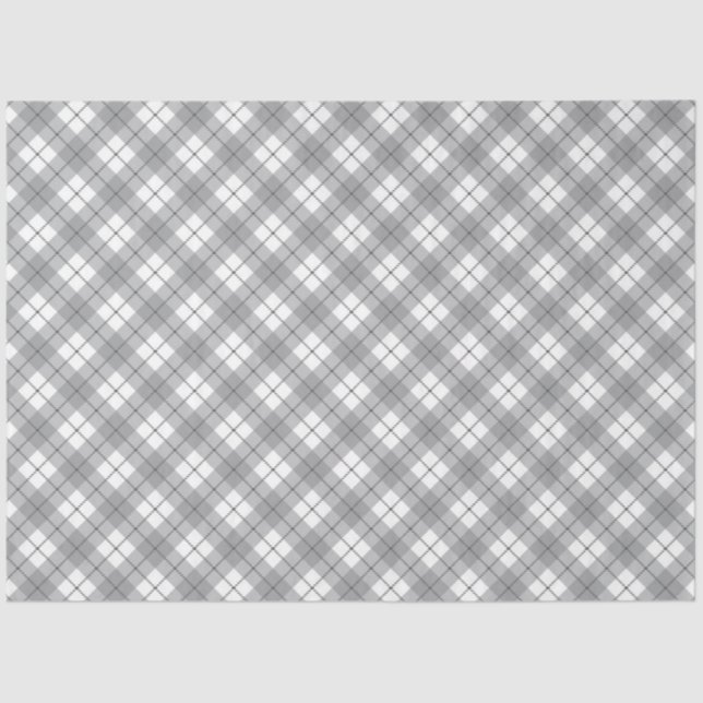 Grey Gingham Tissue Paper (Front)
