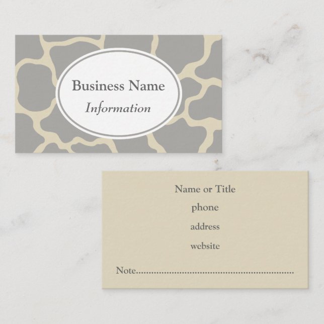 Grey Giraffe Business Card (Front/Back)