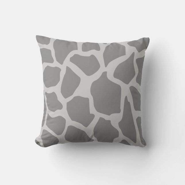 Grey Giraffe Pattern Cushion (Front)