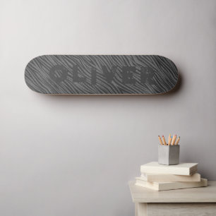 grey glitter skateboard animal print zebra stripes