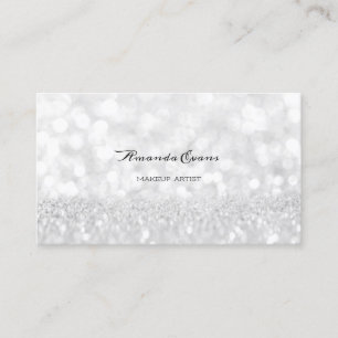 Grey Glitter Sparkly Makeup Artist Blogger Event Appointment Card
