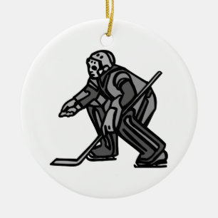 Grey Goalie Ceramic Tree Decoration