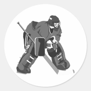 Grey Goalie Hockey Classic Round Sticker
