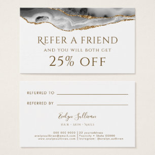 Grey Gold Agate Referral Card