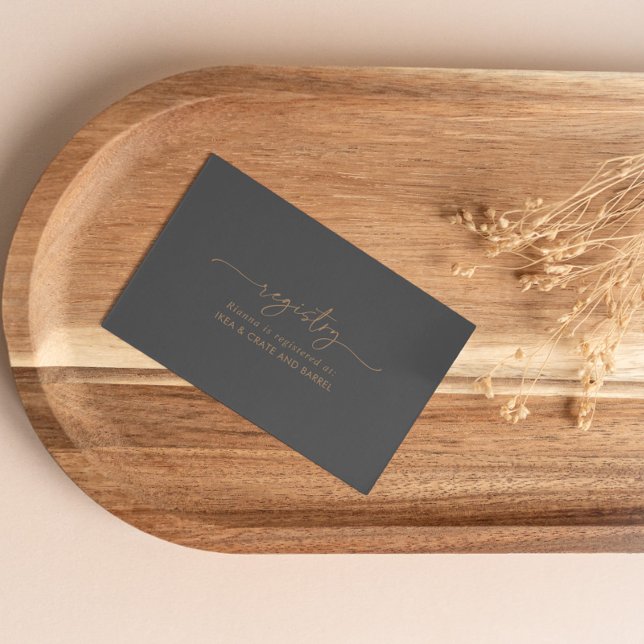 Grey Gold Classic Wedding Gift Registry Enclosure Card (Creator Uploaded)