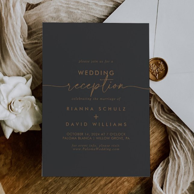 Grey Gold Classic Wedding Reception Invitation (Creator Uploaded)