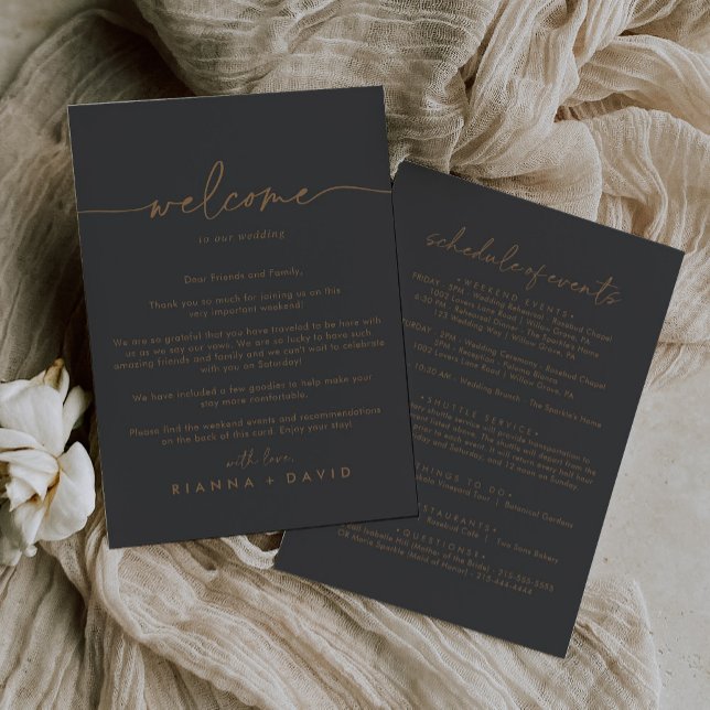 Grey Gold Classic Wedding Welcome Letter (Creator Uploaded)