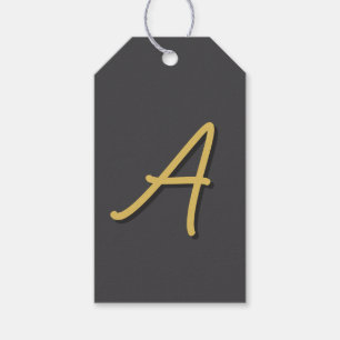 Grey Gold Color Monogram Professional Gift Tags