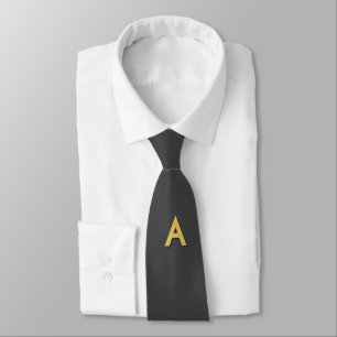 Grey Gold Color Monogram Professional Tie