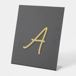 Grey Gold Colour Monogram Professional Pedestal Sign