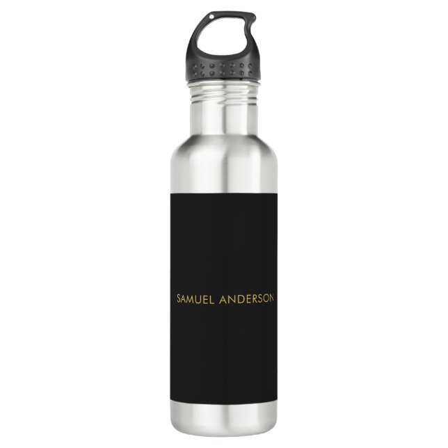 Grey Gold Colour Professional Add Name 710 Ml Water Bottle (Front)