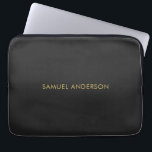 Grey Gold Colour Professional Add Name Laptop Sleeve<br><div class="desc">This template can be customised to meet all professional occupations.</div>