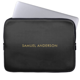 Grey Gold Colour Professional Add Name Laptop Sleeve