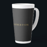 Grey Gold Colour Professional Add Name Latte Mug<br><div class="desc">This template can be customised to meet all professional occupations.</div>