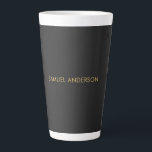 Grey Gold Colour Professional Add Name Latte Mug<br><div class="desc">This template can be customised to meet all professional occupations.</div>