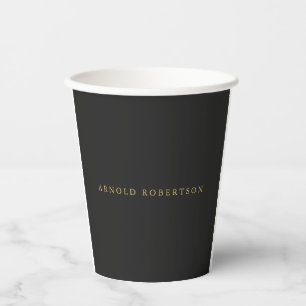 Grey Gold Colour Professional Add Name Paper Cups