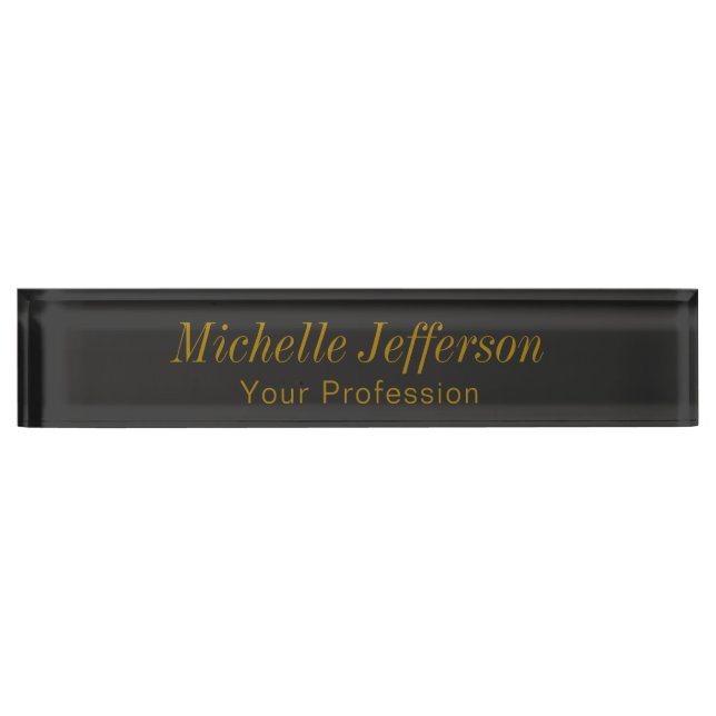 Grey Gold Colour Professional Makeup Artist Nameplate (Front)