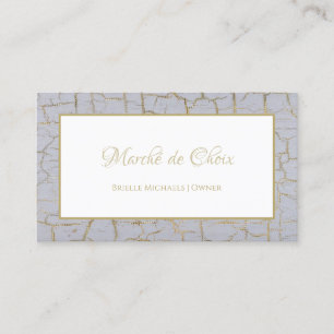 Grey Gold Cracked Paint Salon Business Card